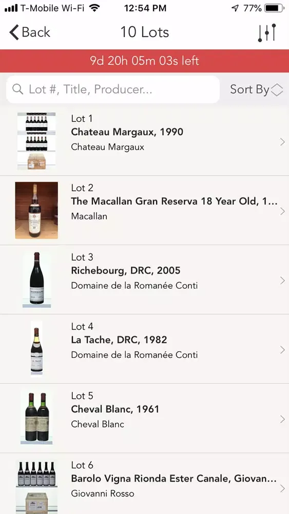 Capturas de tela do JFT Auctions
