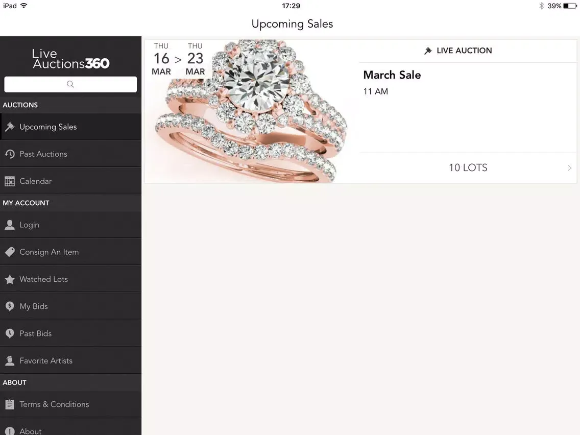 Zrzuty ekranu LiveAuctions360 iPad 