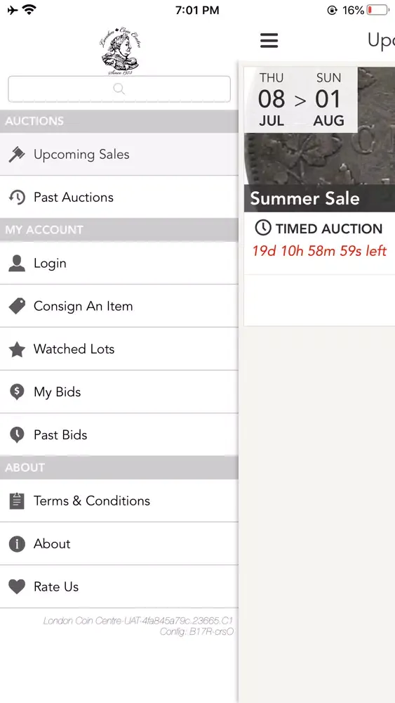 London Coin Centre Auctions Screenshots