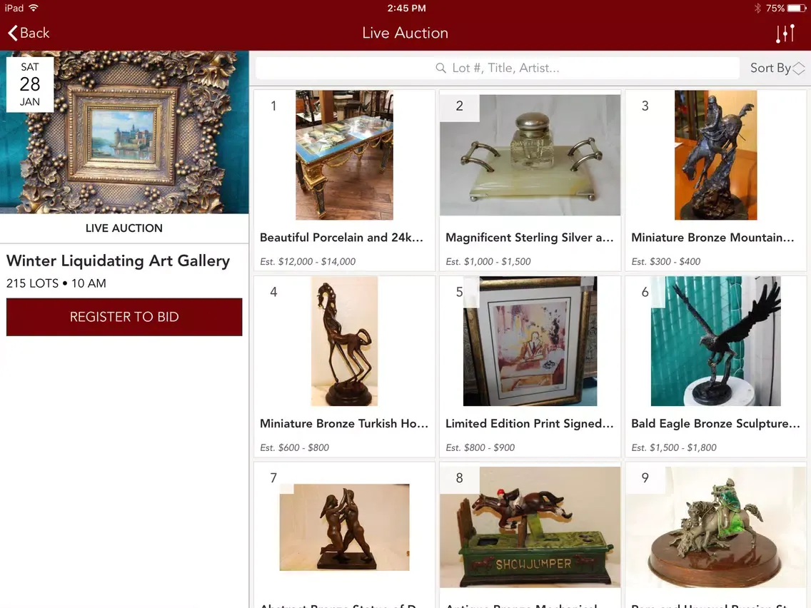 Natalie's Auctions San Leandro iPad 應用截圖