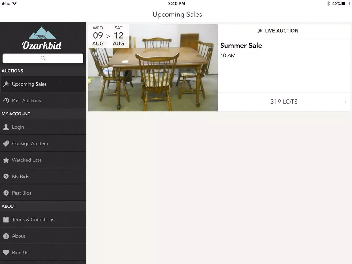 Ozarkbid iPad  스크린샷