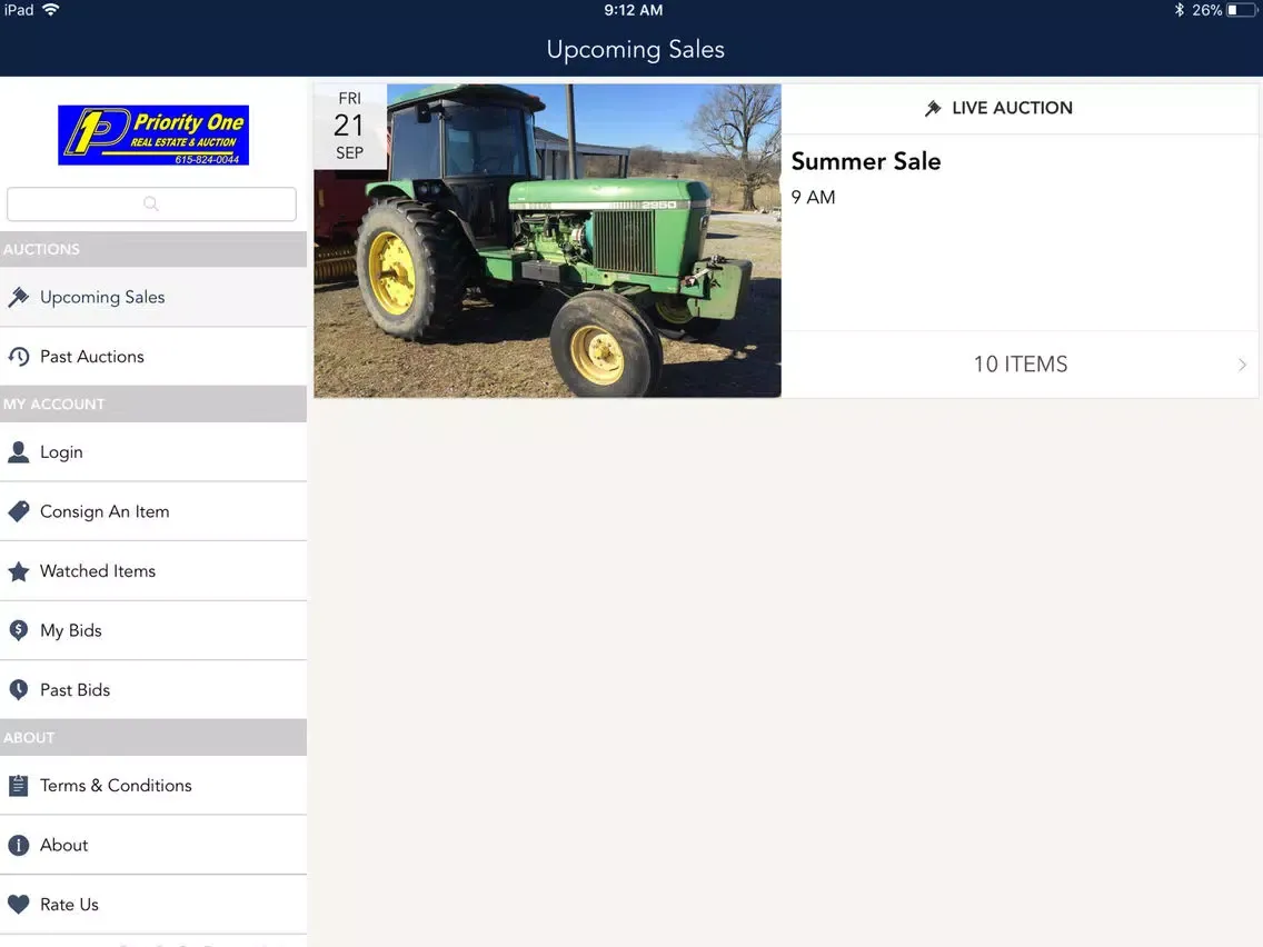 Скриншоты Priority One Auction App iPad 