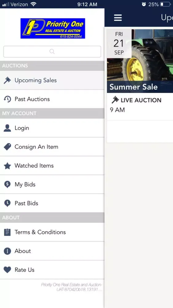 Скриншоты Priority One Auction App