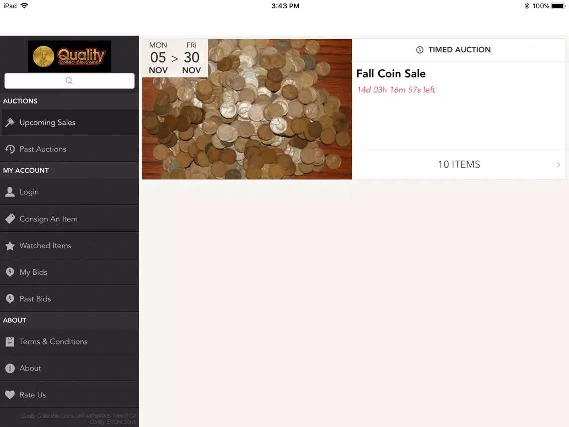 QCC Auctions iPad  スクリーンショット