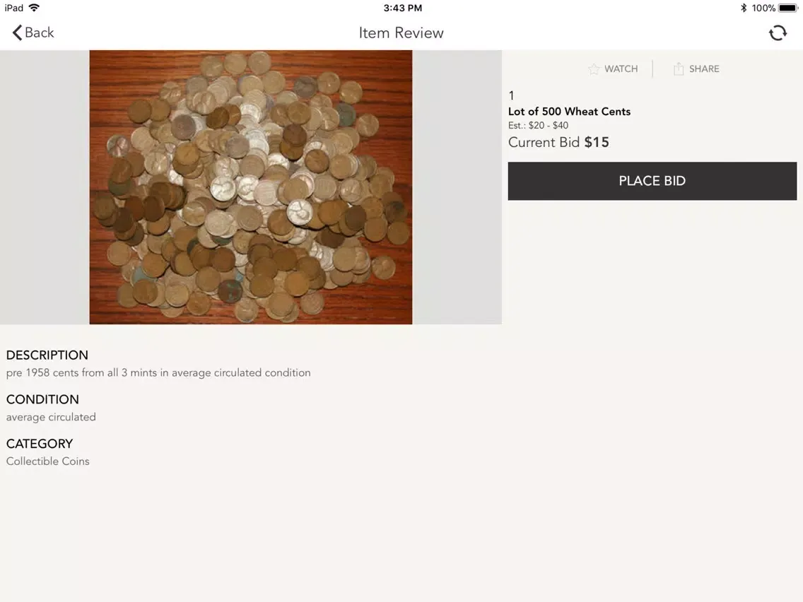 QCC Auctions iPad  スクリーンショット