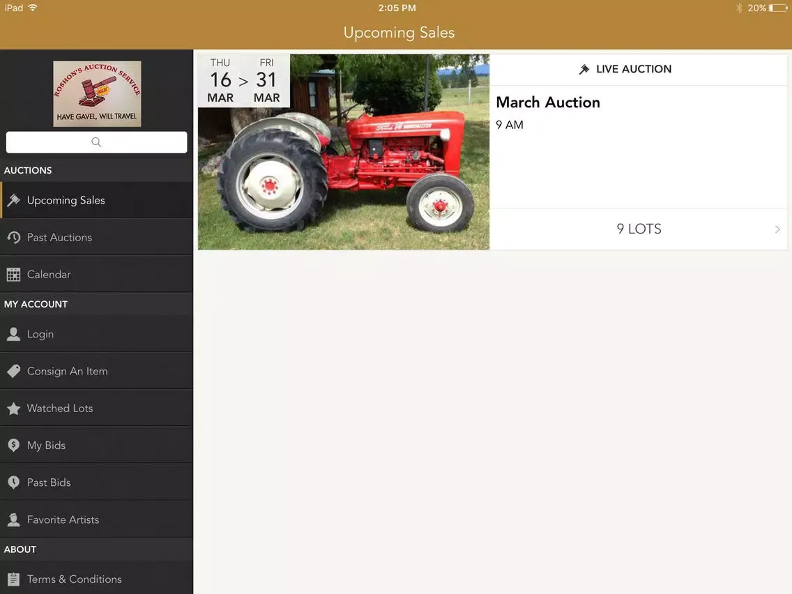 Скриншоты Roshon's Auction Service iPad 