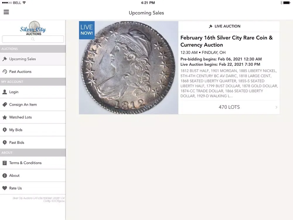 Captures d'écran de Silver City Auctions iPad 