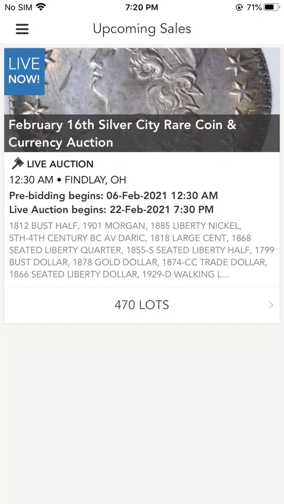 Captures d'écran de Silver City Auctions