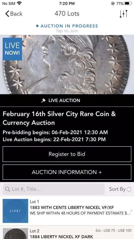 Captures d'écran de Silver City Auctions