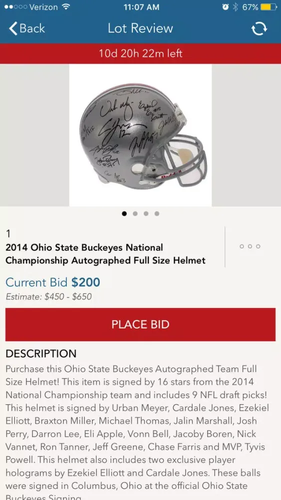 Sports Collectibles Auction سکرین شاٹس