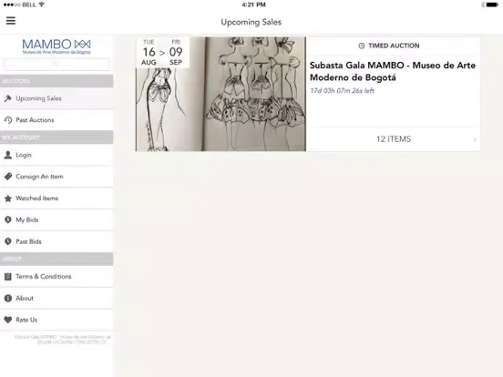 Subasta Gala MAMBO iPad 應用截圖