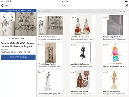 Subasta Gala MAMBO iPad 應用截圖