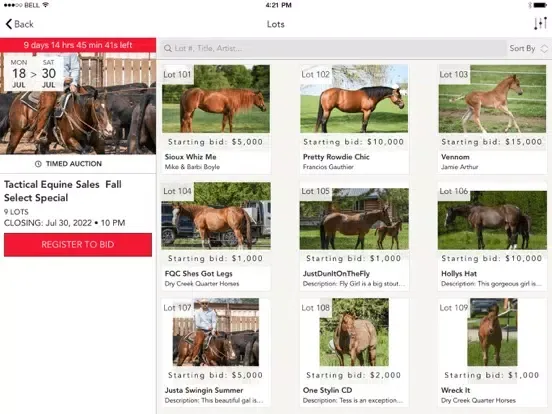 Capturas de tela do Tactical Equine Sales, LLC iPad 