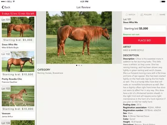 Capturas de tela do Tactical Equine Sales, LLC iPad 