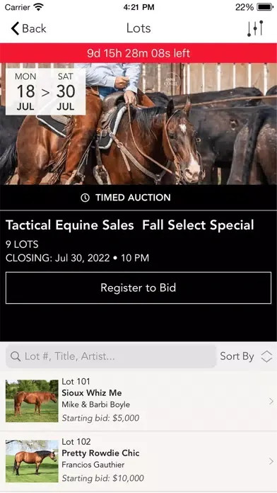 Capturas de tela do Tactical Equine Sales, LLC