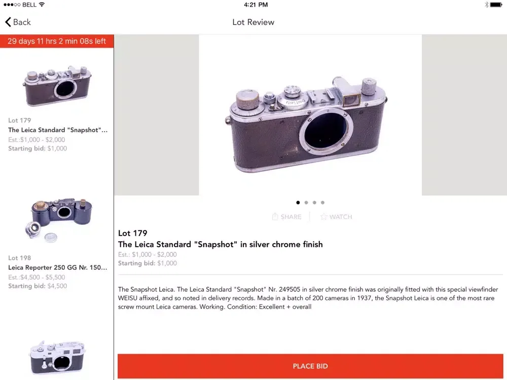 Tamarkin Auctions, Inc iPad  Screenshots