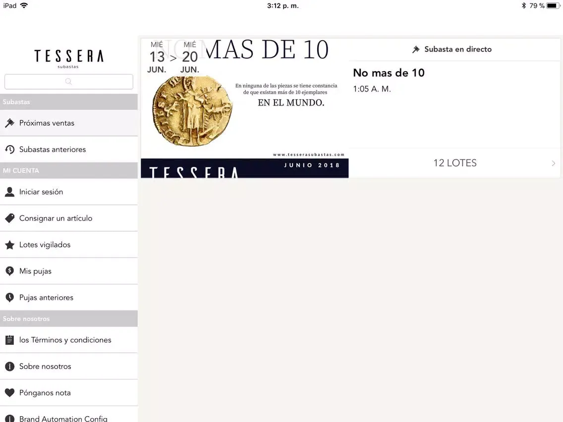 تصاویر Tessera Subastas Auctions iPad 