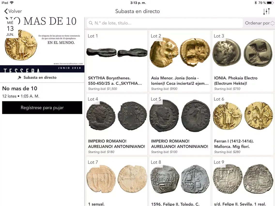 تصاویر Tessera Subastas Auctions iPad 