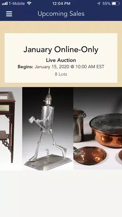 Capturas de tela do Vintage Accents Auctions