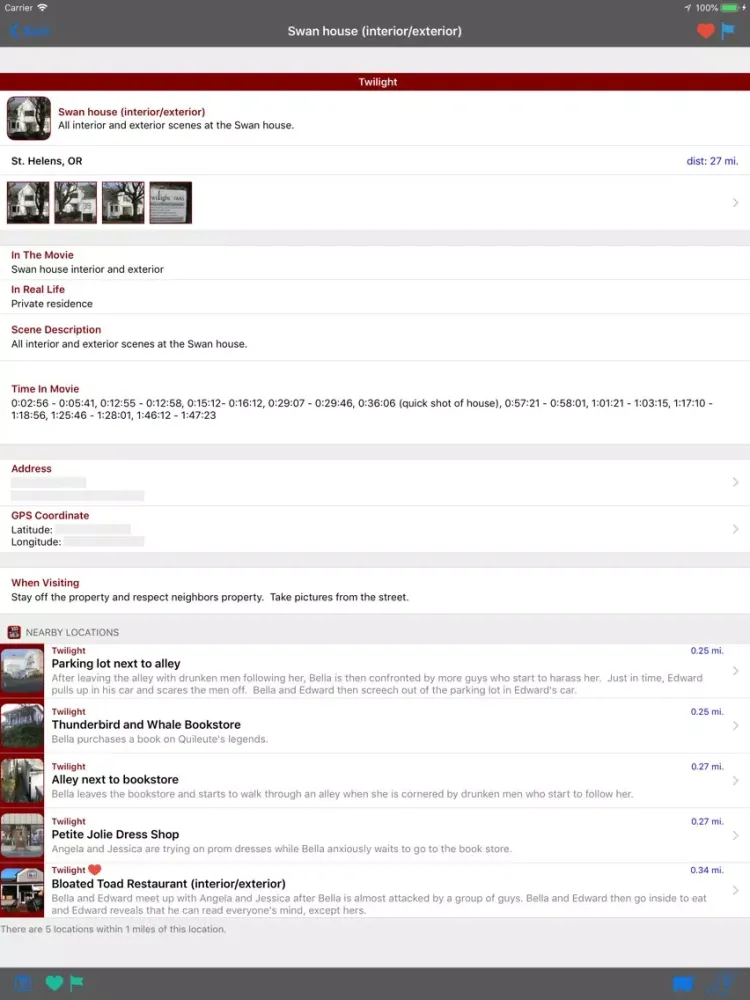 Movie Tours: Portland Oregon iPad  스크린샷