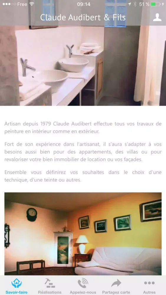 Capturas de tela do Audibert Artisan - Peintre en batîment