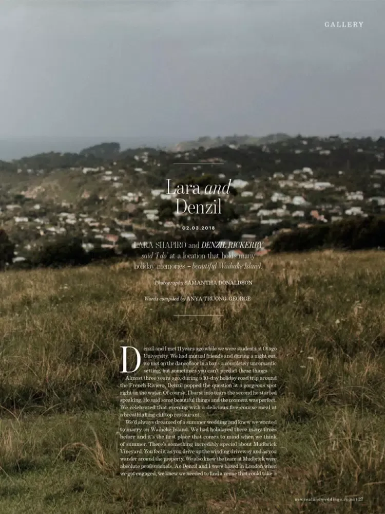 Tangkapan layar NZ Weddings Magazine iPad 
