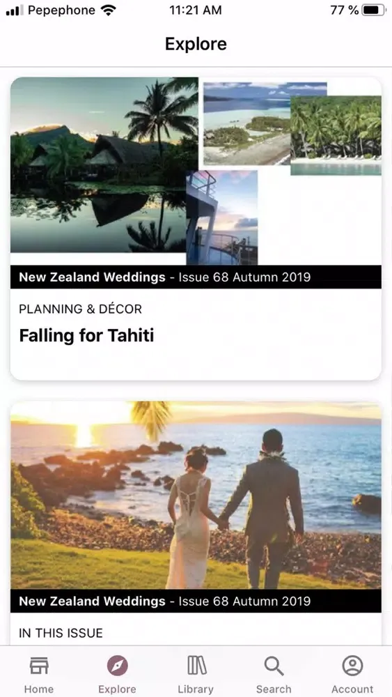 Tangkapan layar NZ Weddings Magazine