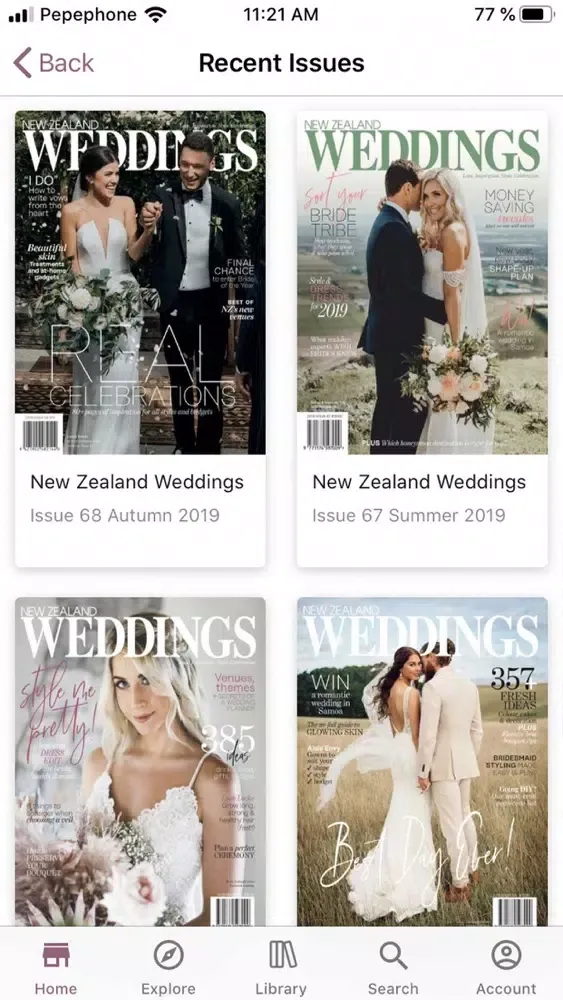 Tangkapan layar NZ Weddings Magazine