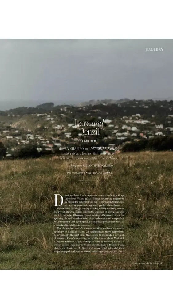 Tangkapan layar NZ Weddings Magazine
