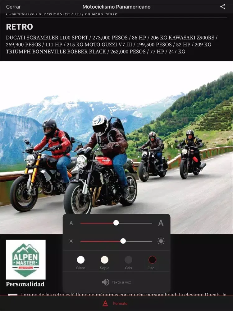 Скриншоты Motociclismo Panamericano iPad 