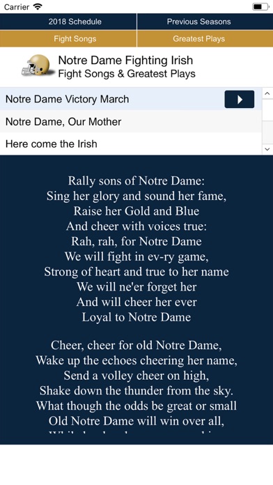 Tangkapan skrin Notre Dame Football 1902-2018