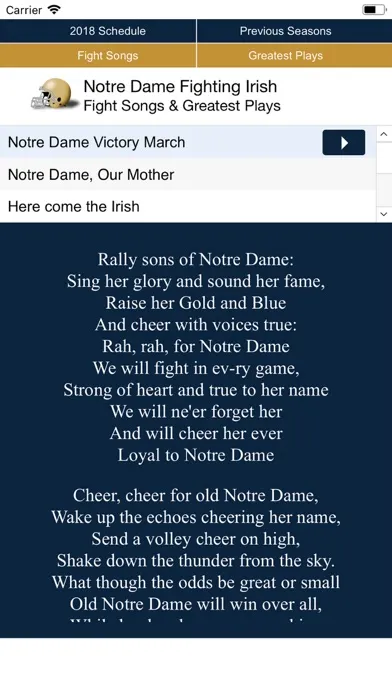 Notre Dame Football 1902-2018 سکرین شاٹس
