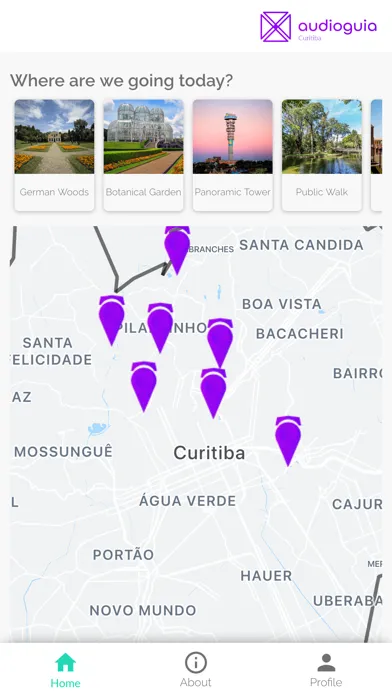 Ảnh chụp màn hình của Audioguia Curitiba