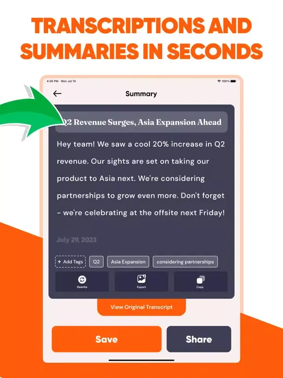 Transcribe Ai : Speech to Text iPad  스크린샷