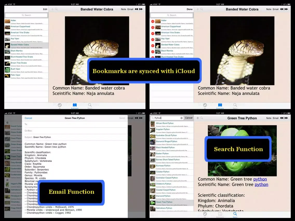 Скриншоты Snakes Encyclopedia Plus+ iPad 