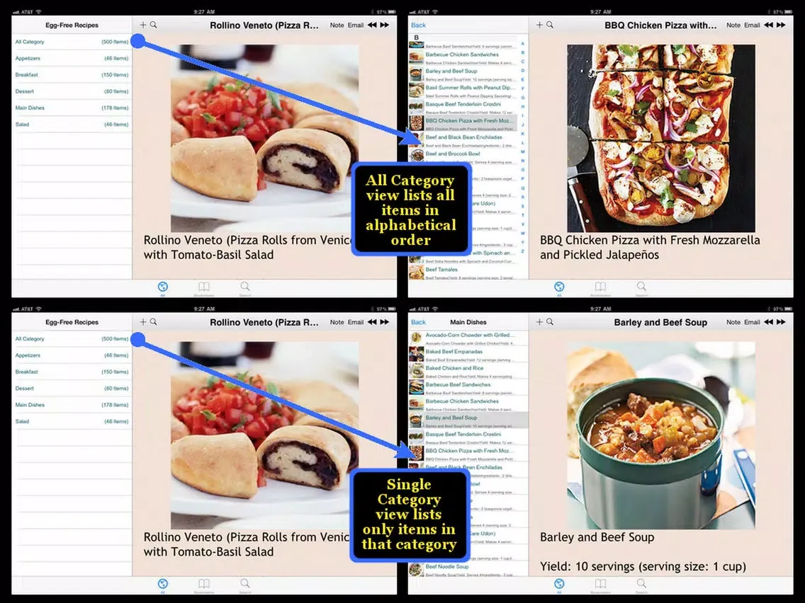 Zrzuty ekranu Egg-Free Recipes iPad 
