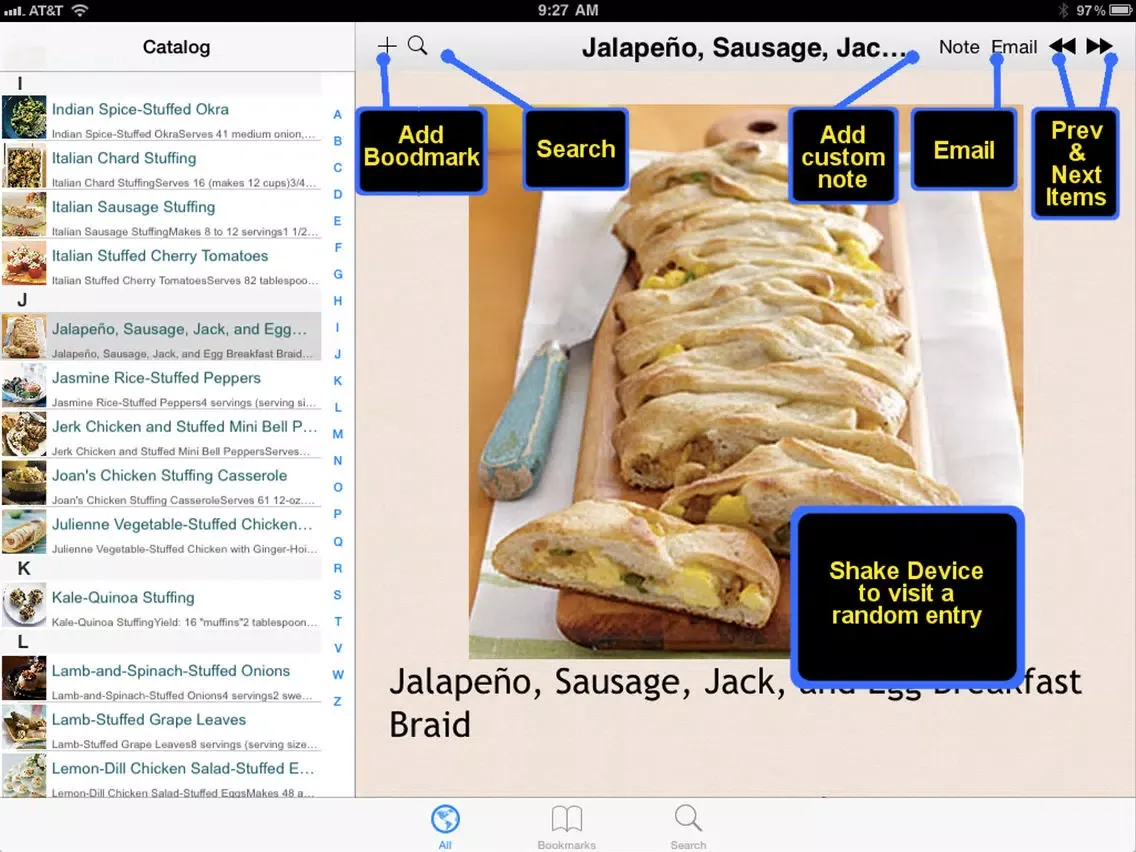 Capturas de tela do 400 Stuffing Recipes iPad 