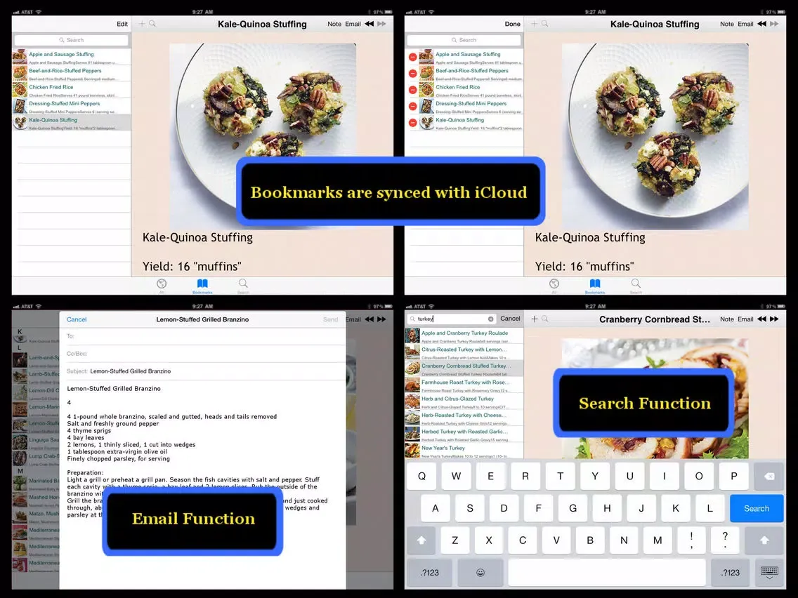 Capturas de tela do 400 Stuffing Recipes iPad 