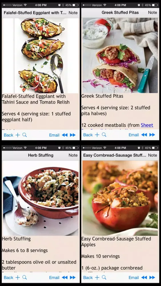 Capturas de tela do 400 Stuffing Recipes