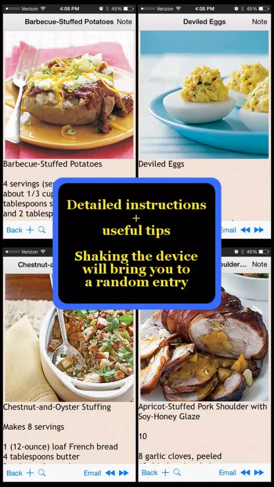 Capturas de tela do 400 Stuffing Recipes