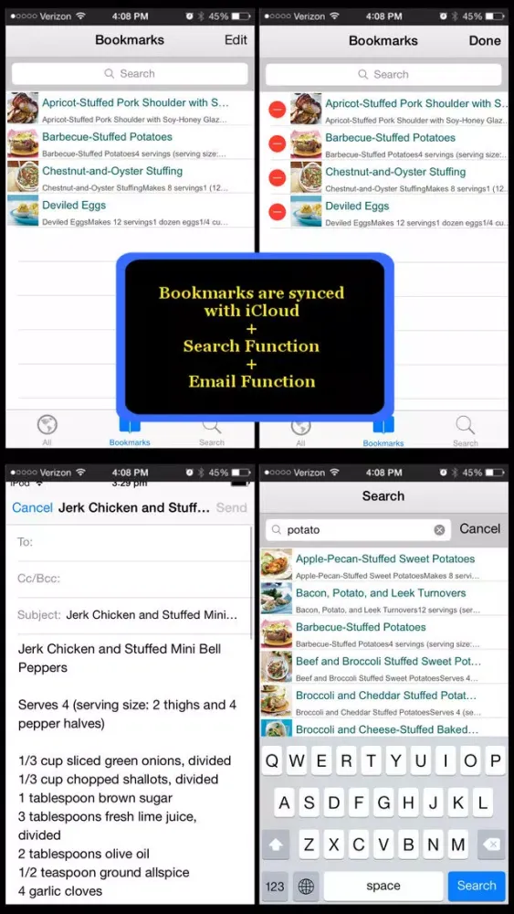 Capturas de tela do 400 Stuffing Recipes