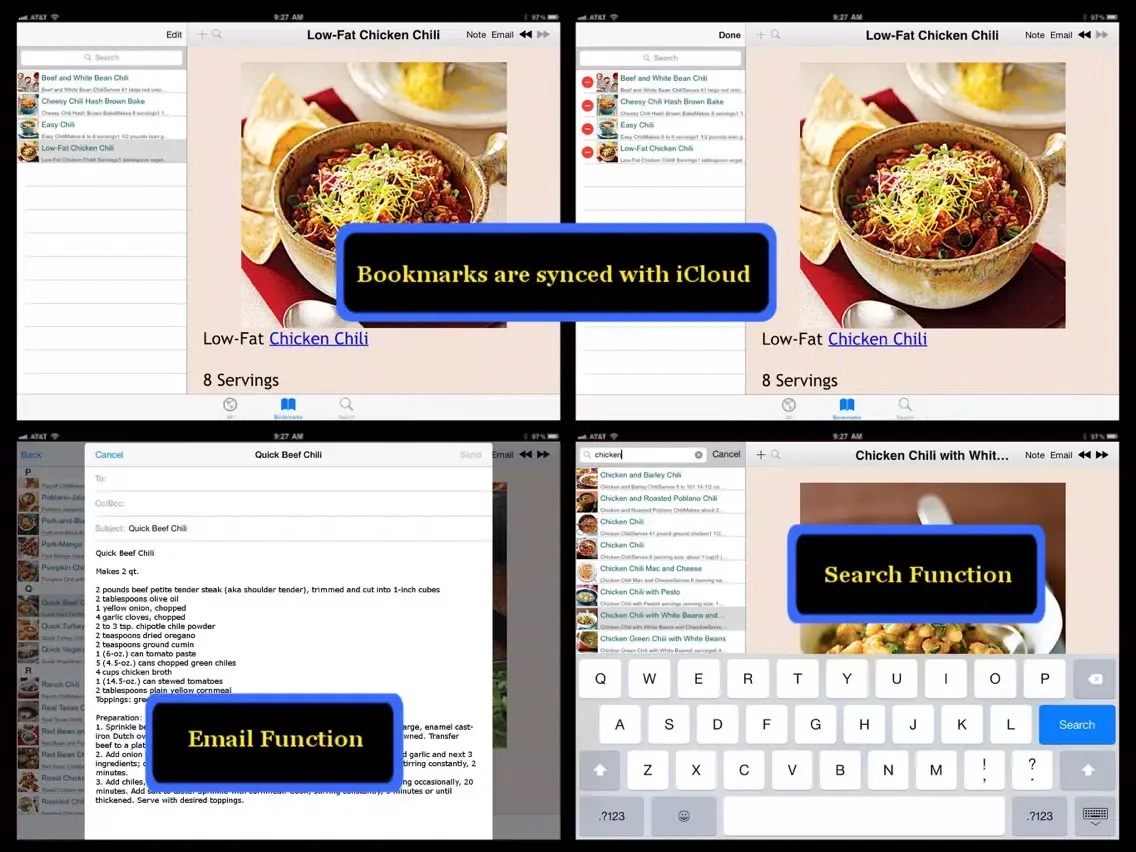 Ảnh chụp màn hình của 300 Chili Recipes iPad 