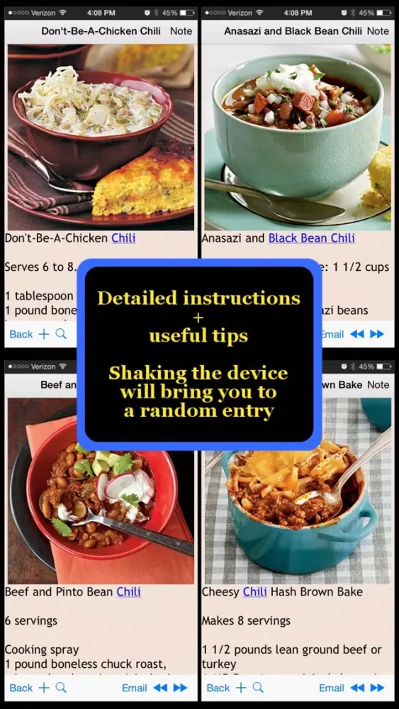 Ảnh chụp màn hình của 300 Chili Recipes
