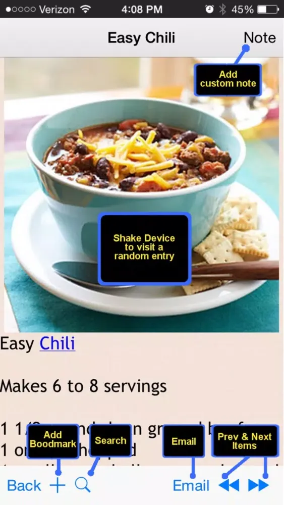 Ảnh chụp màn hình của 300 Chili Recipes