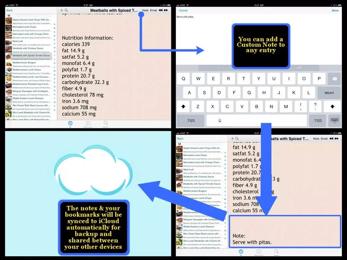 Capturas de tela do 350 Lamb Recipes iPad 