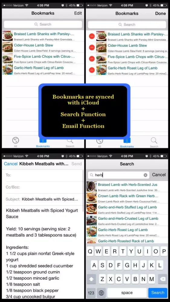 Capturas de tela do 350 Lamb Recipes