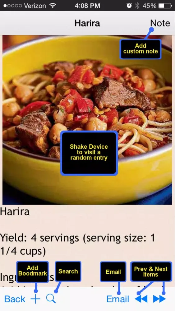 Capturas de tela do 350 Lamb Recipes