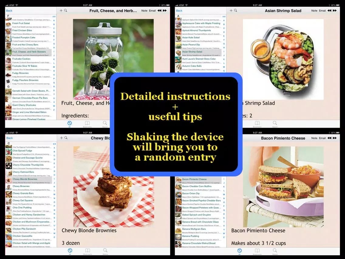 Capturas de tela do 500 Picnic Recipes iPad 