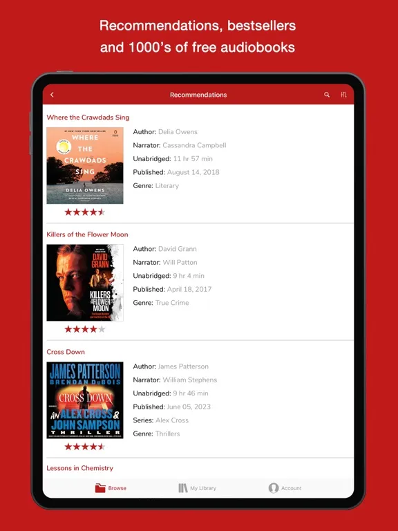 Audiobooks Now Audio Books iPad  스크린샷