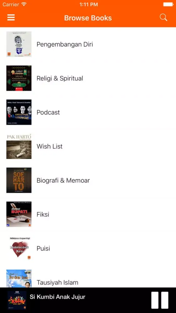 Tangkapan layar AudioBuku - Audio Buku Podcast